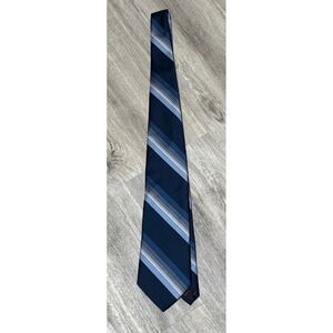Marquis Striped Necktie - Blue, Gray, White‎ - Business, Formal, Party